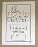 Funny Plant Lover Coloring Pages (4 pages) - Snuggle Fuel