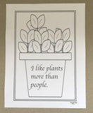 Funny Plant Lover Coloring Pages (4 pages) - Snuggle Fuel