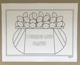 Funny Plant Lover Coloring Pages (4 pages) - Snuggle Fuel